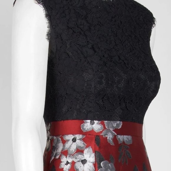 NWT Aidan Mattox Floral Lace Metallic Jacquard 12 - Picture 4 of 10